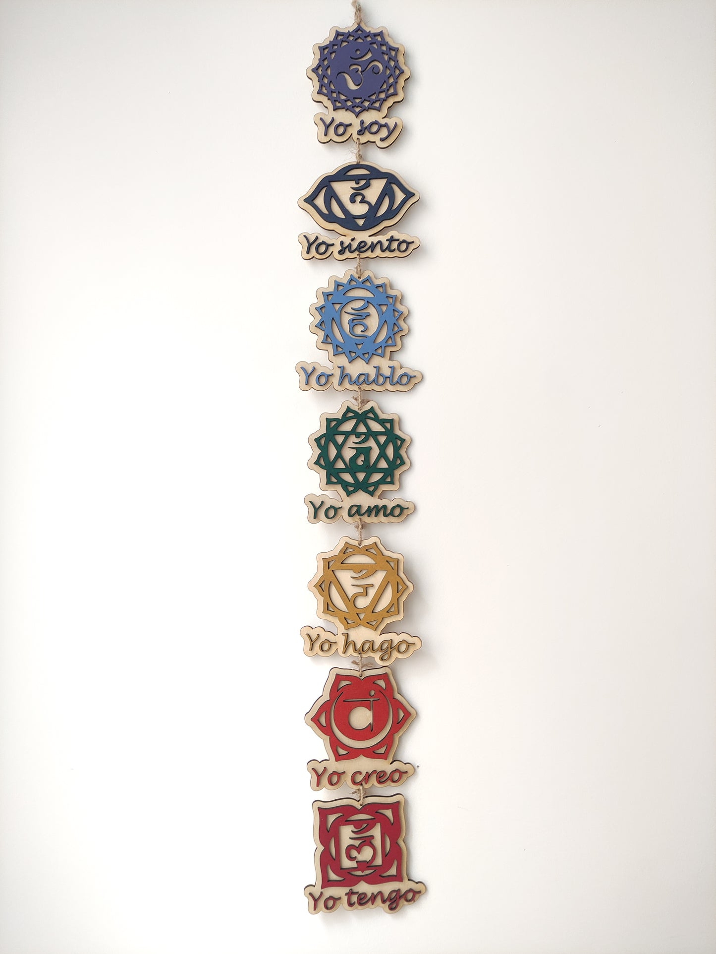 Colgante chakras con mantras