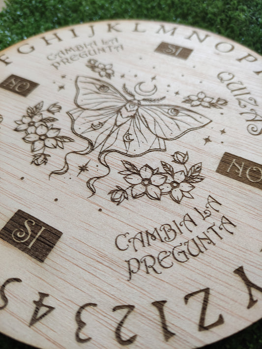 Tablero para péndulo con alfabeto y números- diseño polilla