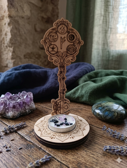 Luz Sagrada: Porta Velas Mandala & Flor de la Vida