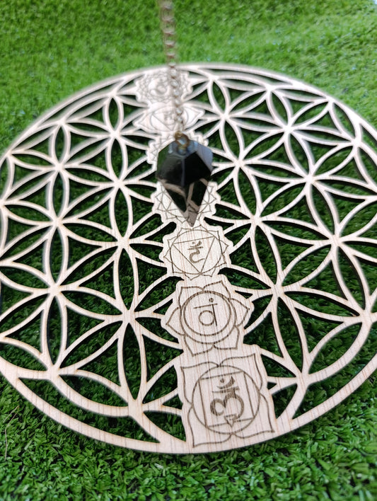 Tabla de Sanación - Flor de la Vida con Chakras