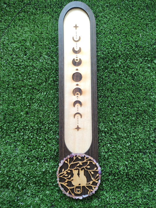 Porta incienso gatitos y amatista