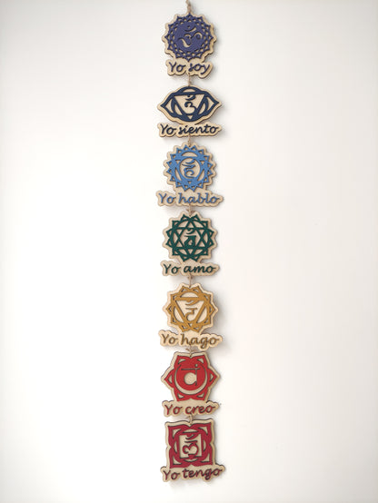 Colgante chakras con mantras