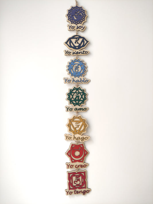 Colgante chakras con mantras