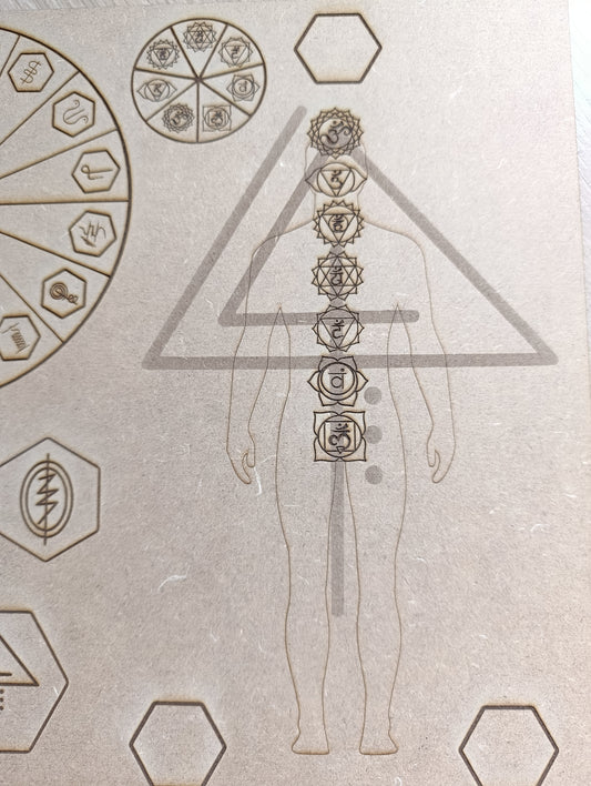 Pack Shaj' tâh madera de DM- mesa, símbolos y cajita