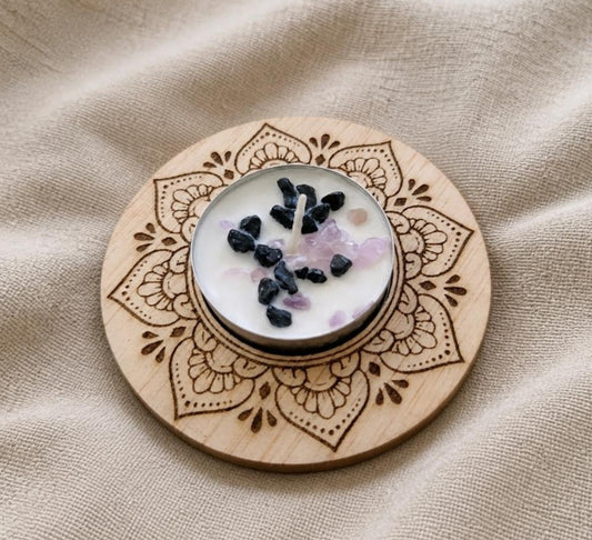Portavelas · Mandala y Flor de la Vida