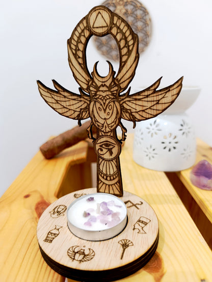 Llave Ankh · símbolo de vida y protección con soporte