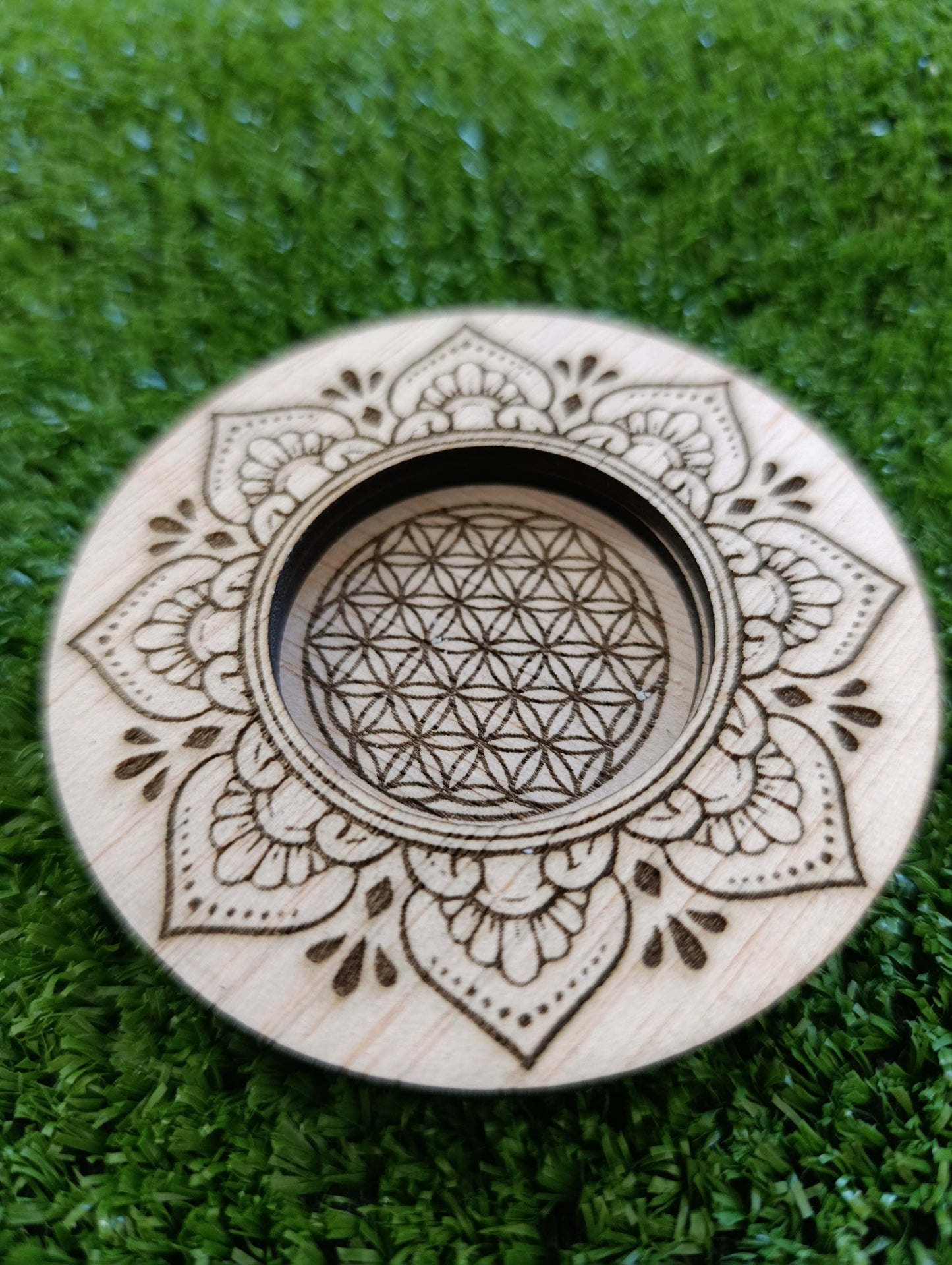 Luz Sagrada: Porta Velas Mandala & Flor de la Vida