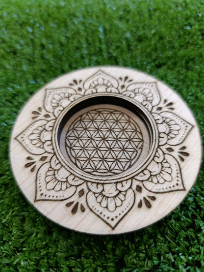 Luz Sagrada: Porta Velas Mandala & Flor de la Vida
