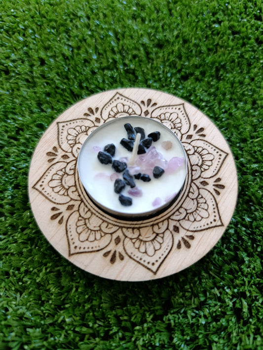 Luz Sagrada: Porta Velas Mandala & Flor de la Vida