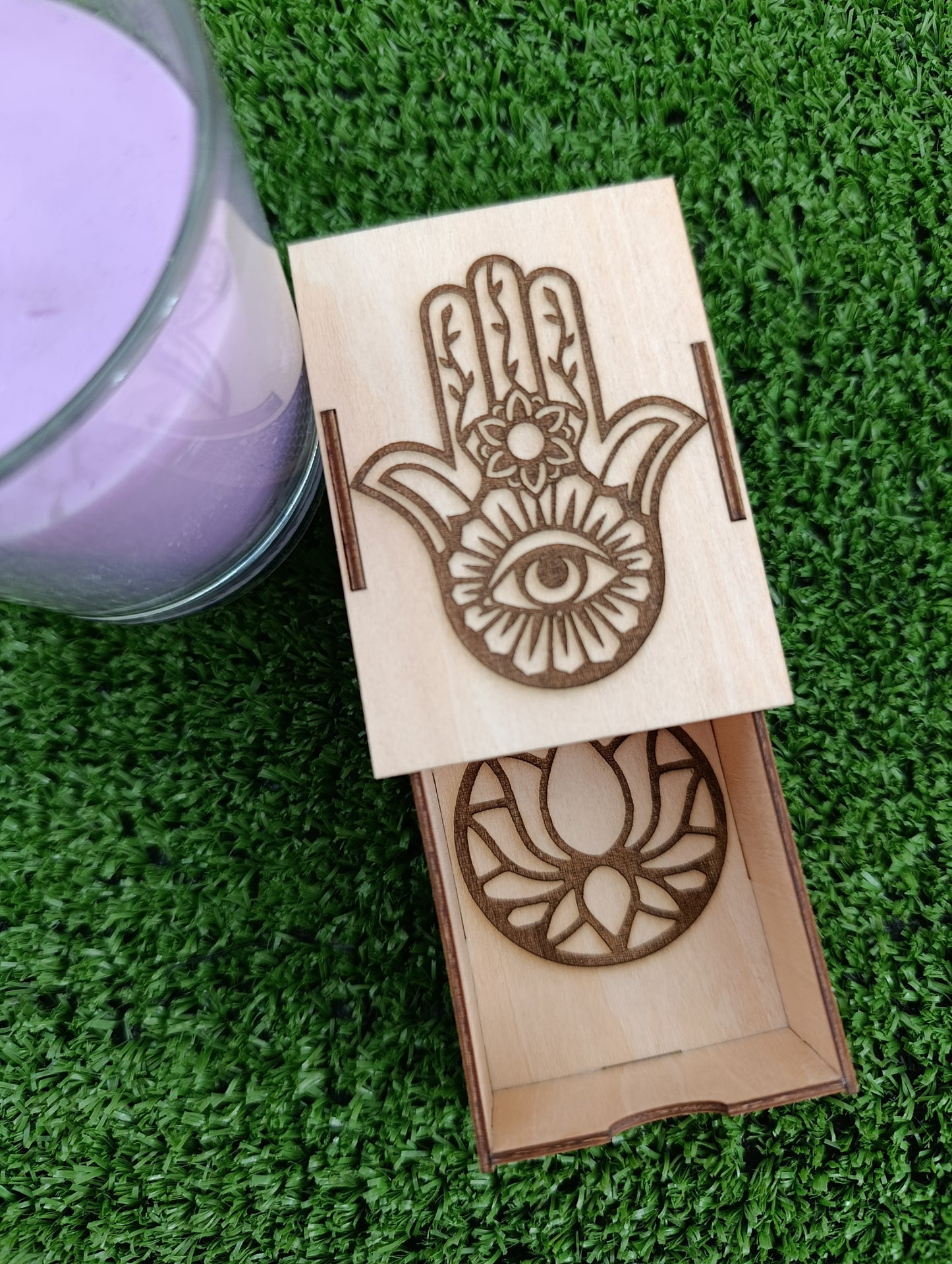 Pack Hamsa🪬 Portainciensos y Cajita de cerillas de Madera