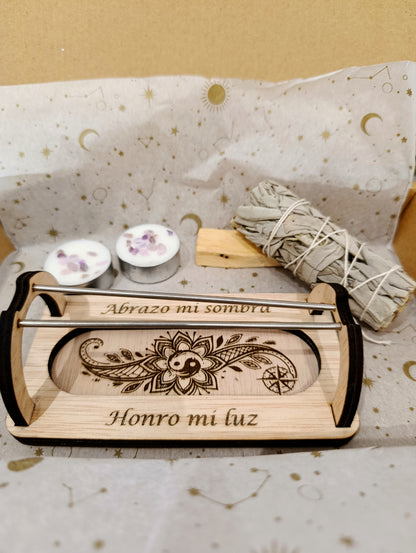 Pack Quemador Palo Santo · Abrazo mi Sombra, Honro mi Luz