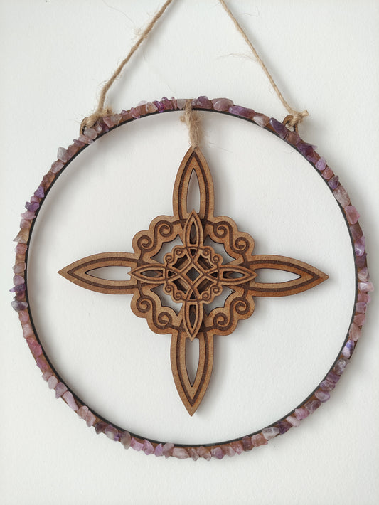 Creación para altar nudo de bruja y amatista