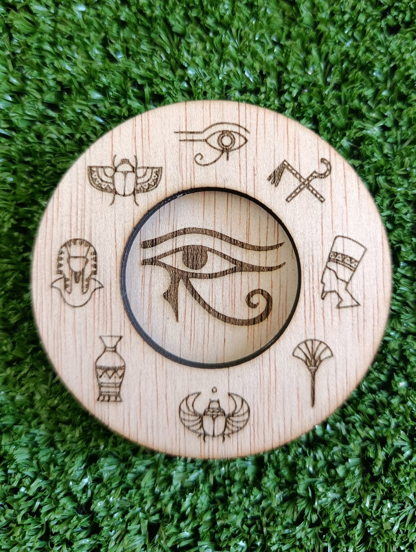 Portavelas Egipcio · Ojo de Horus y Símbolos Sagrados