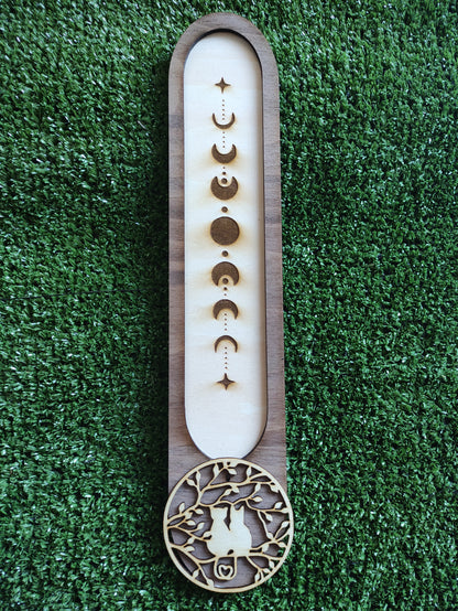 Porta incienso gatitos y fases lunares