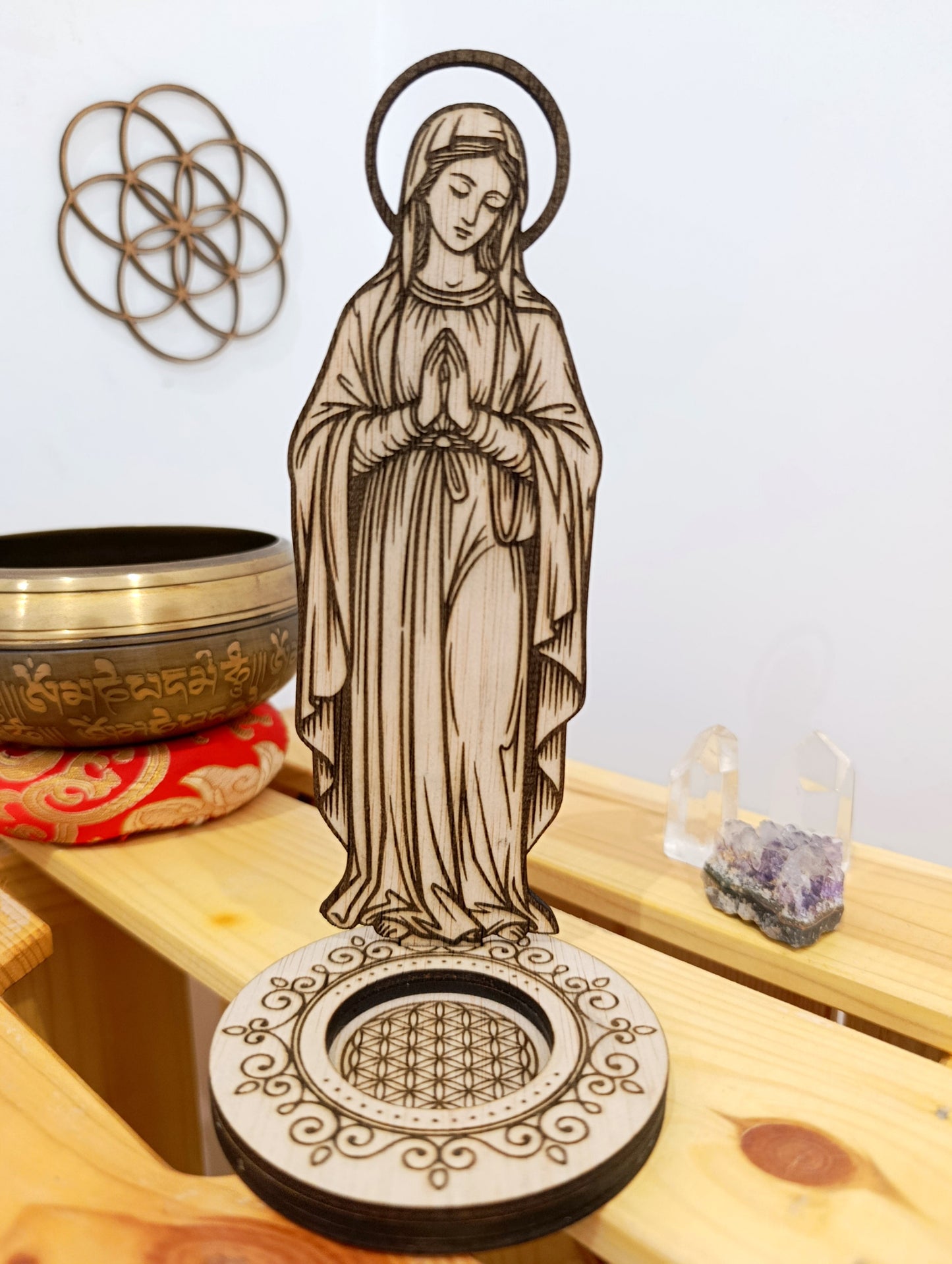 Figura Virgen María · Amor, Paz y Protección