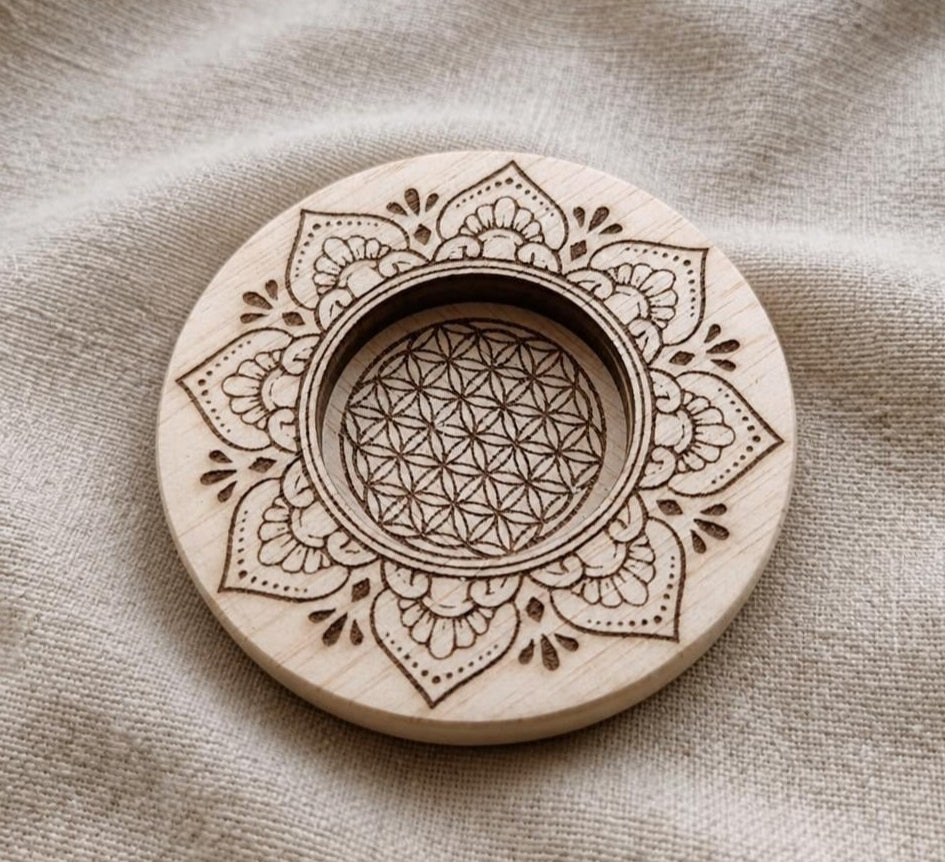 Portavelas · Mandala y Flor de la Vida