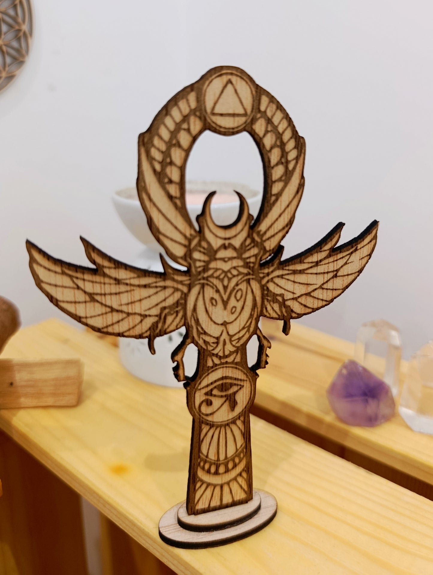 Llave Ankh · símbolo de vida y protección con soporte
