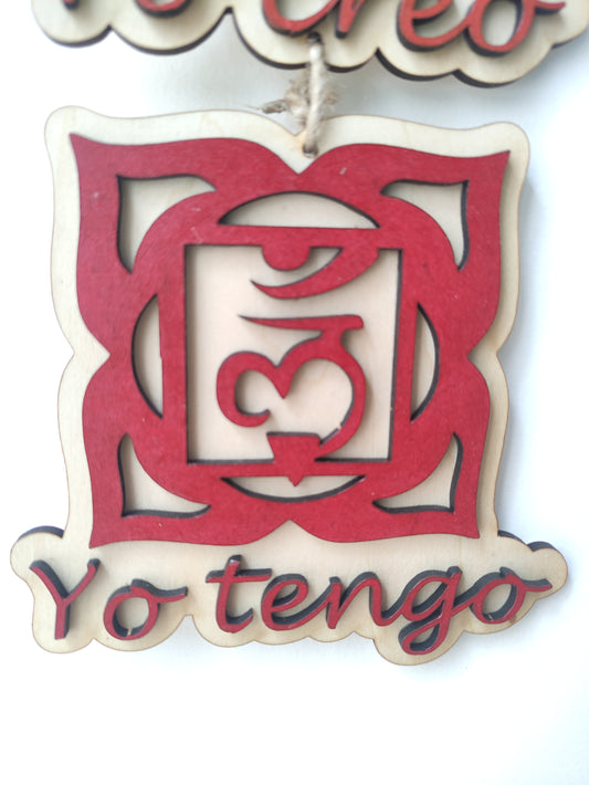 Colgante chakras con mantras