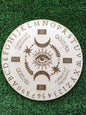Tablero para péndulo con alfabeto y números-diseño ojo y lunas