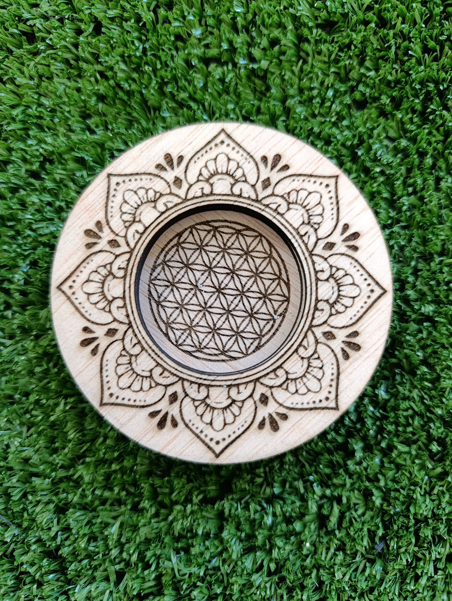 Luz Sagrada: Porta Velas Mandala & Flor de la Vida