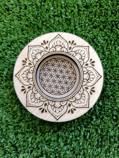 Luz Sagrada: Porta Velas Mandala & Flor de la Vida