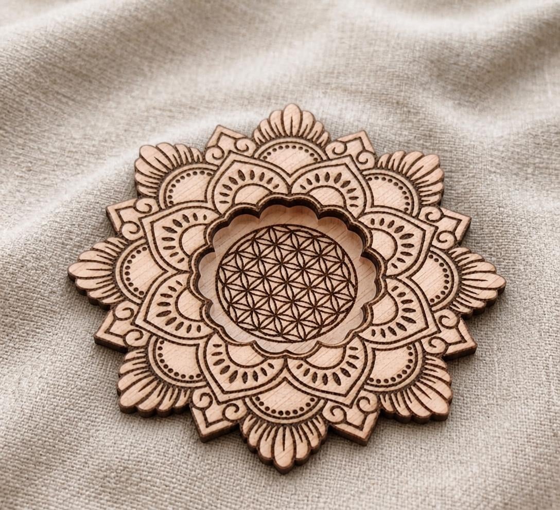 Portavelas Silueta · Mandala y Flor de la Vida®️