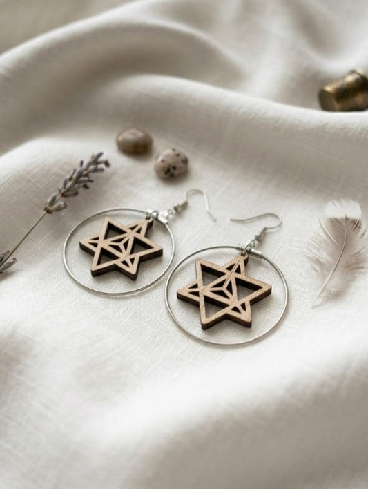 Pendientes Merkabah con Aros· Equilibrio y Luz