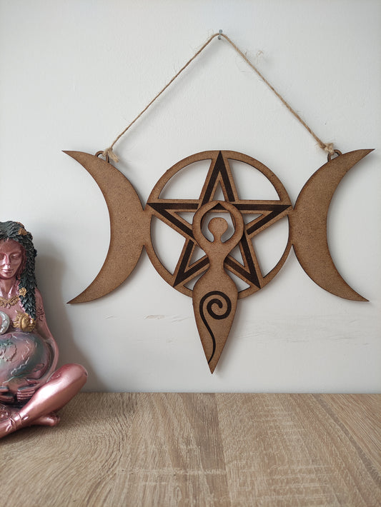 Creación para altar triple luna, estrella y diosa madre sin minerales