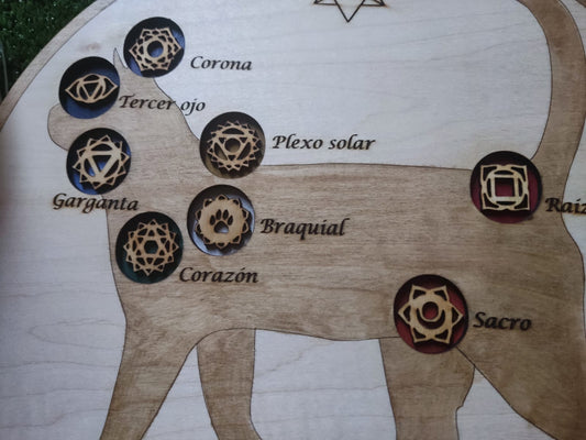 Tabla de Sanación Pintada - Gato