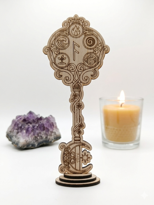 Llave abre caminos comunicación- cinco elementos y runa Ansuz