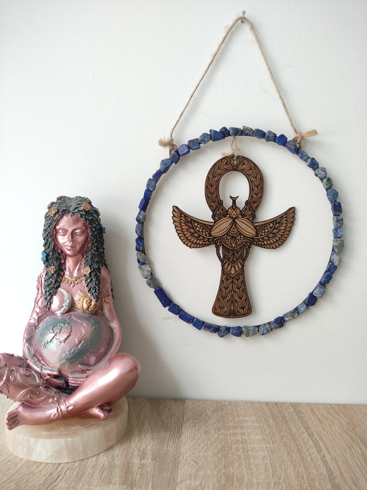 Creación para altar llave Ankh con lapislázuli