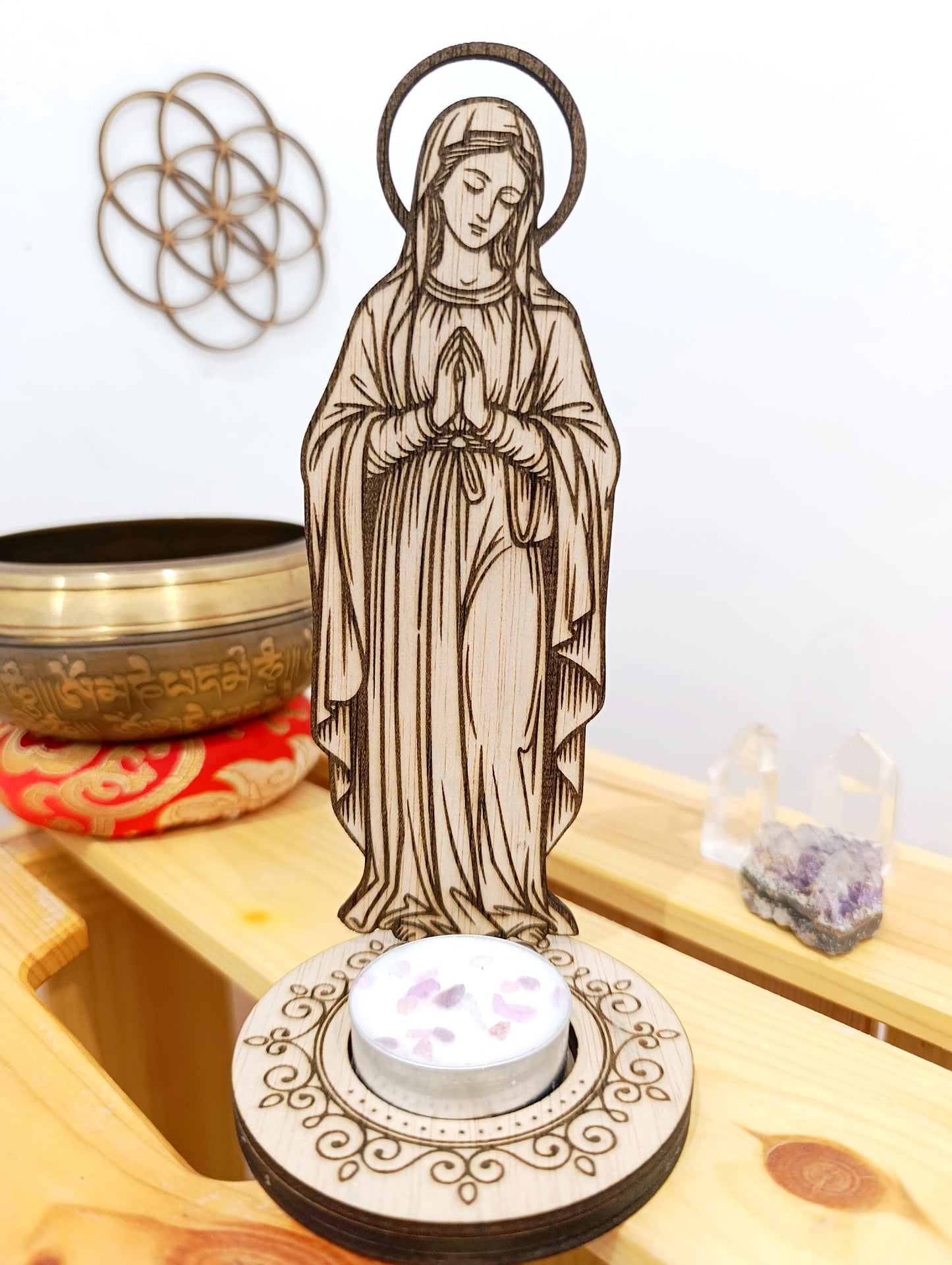 Figura Virgen María · Amor, Paz y Protección