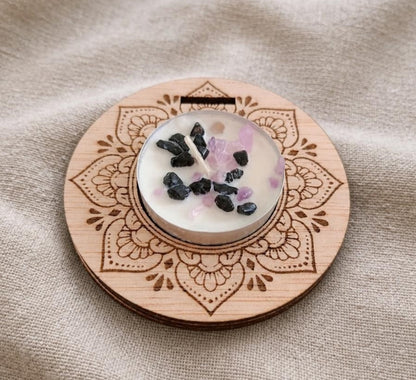 Portavelas · Mandala y Flor de la Vida