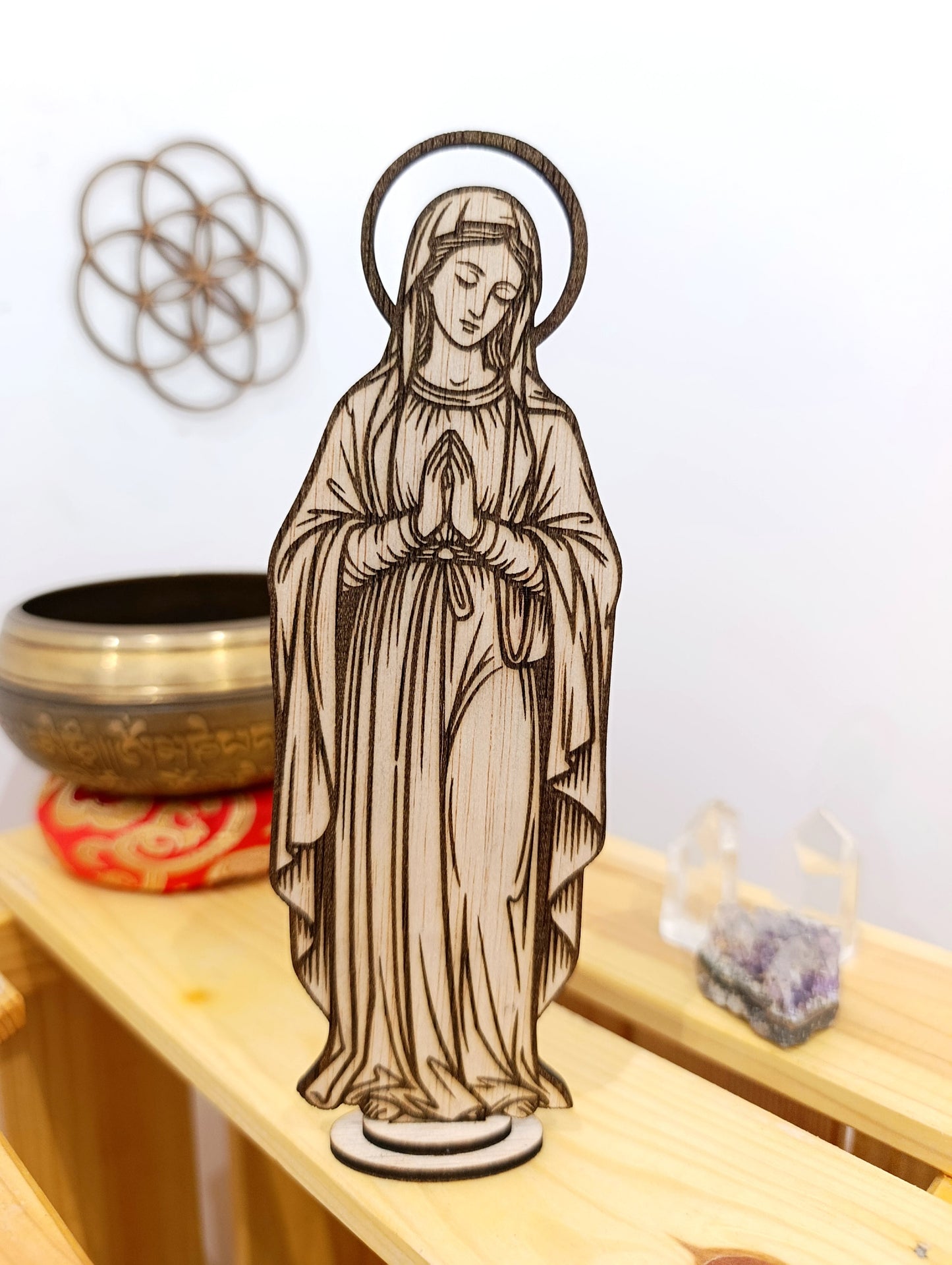Figura Virgen María · Amor, Paz y Protección