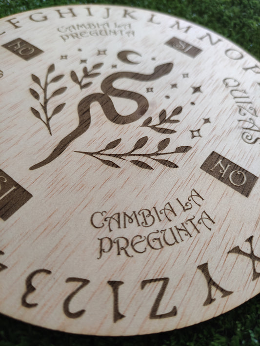 Tablero para péndulo con alfabeto y números-diseño serpiente