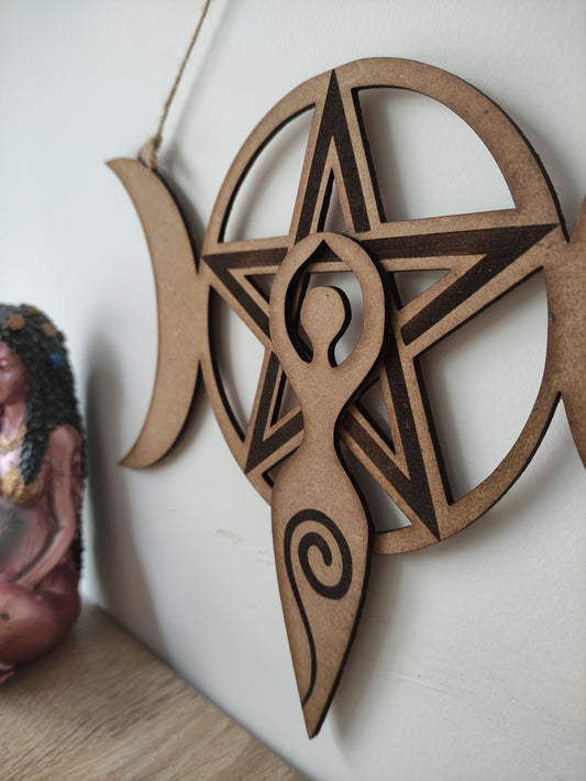 Creación para altar triple luna, estrella y diosa madre sin minerales